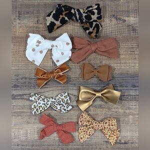 Assorted Bow Set for Kids - Gold, White, Brown